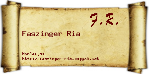 Faszinger Ria névjegykártya