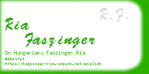 ria faszinger business card